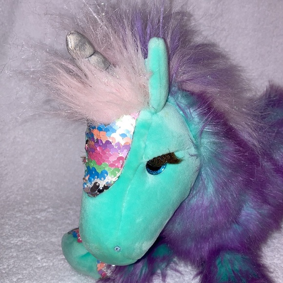Rare "Veda" the Unicorn Plush w/Eyelashes by Douglas Cuddle Toys 15" Rainbow - Picture 2 of 9